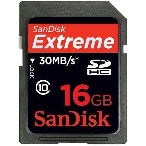 SANDISK 16GB EXTREME SECURE DIGITAL HIGH CAPACITY CLASS 10