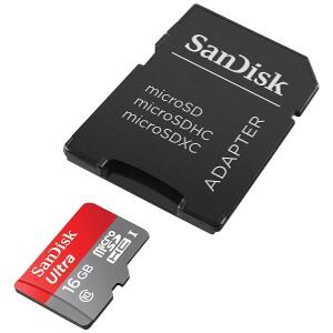 SANDISK SDSQUNC-016G-GN6IA ULTRA MICRO SDHC 16GB + ADAPTER SD
