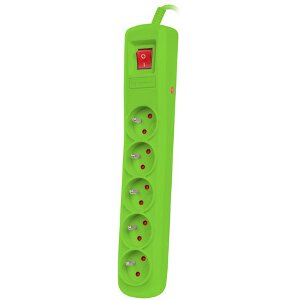 NATEC NSP-1717 BERCY 400 5X FRENCH OUTLETS SURGE PROTECTOR GREEN 1.5M