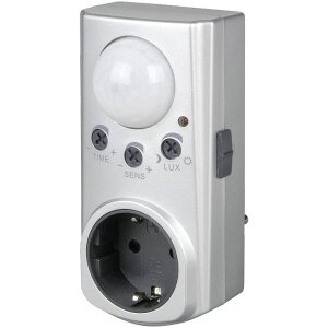 REV PLUG ADAPTER WITH MOTION DETECTOR SILVER