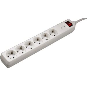 HAMA 47778 6-WAY POWER STRIP WITH OVERVOLTAGE PROTECTION 1.4M WHITE ΜΕ ΔΙΑΚΟΠΤΗ