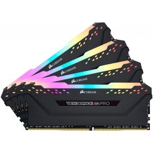 RAM CORSAIR CMW32GX4M4C3600C18 VENGEANCE RGB PRO BLACK 32GB (4X8GB) DDR4 3600MHZ QUAD KIT