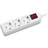 LOGILINK LPS206 3-SOCKET OUTLET STRIP WITH SWITCH/CHILD PROTECTION 1.4M WHITE