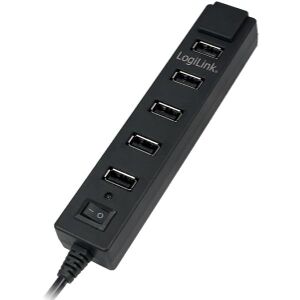 LOGILINK UA0124 USB 2.0 7-PORT HUB WITH ON/OFF SWITCH BLACK