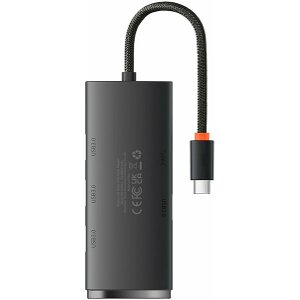 BASEUS LITE SERIES HUB 4X USB 3.0 + TYPE-C 25CM BLACK