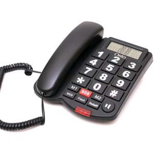 OSIO OSWB-4760B CABLE TELEPHONE WITH BIG BUTTONS SPEAKERPHONE AND SOS BLACK