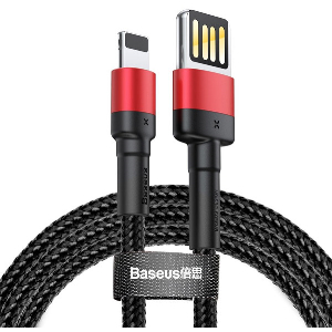 BASEUS CABLE CAFULE WORKING WITH LIGHTNING 2.4A 1M RED/BLACK