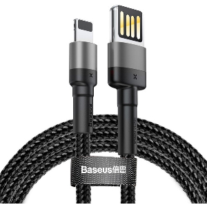 BASEUS CABLE CAFULE WORKING WITH LIGHTNING V2M GREY/BLACK