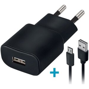 FOREVER TC-01 WALL CHARGER USB 2A + CABLE MICRO-USB BLACK