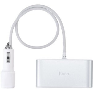HOCO LCD ONE-PULL-THREE CAR CHARGER Z13 SILVER