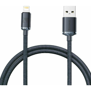 BASEUS CRYSTAL SHINE CABLE USB TO LIGHTNING 2.4A 1.2M BLACK