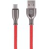 FOREVER TORNADO USB TYPE-C CABLE 1M 3A RED