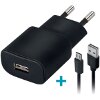 FOREVER TC-01 WALL CHARGER USB 2A + CABLE MICRO-USB BLACK