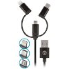 FOREVER 3IN1 CABLE USB TO MICRO USB/ LIGHTNING / TYPE-C BLACK
