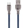 FOREVER TORNADO MICRO-USB CABLE 1M 3A NAVY BLUE