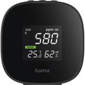 HAMA 186434 SAFE AIR QUALITY MEASURING DEVICE CO2 TEMPERATURE AMBIENT HUMIDITY MEASUREMENT