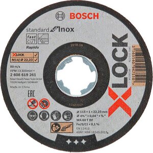 ΔΙΣΚΟΣ ΚΟΠΗΣ INOX BOSCH X-LOCK STANDARD 115MM 1X22.2 2608619261