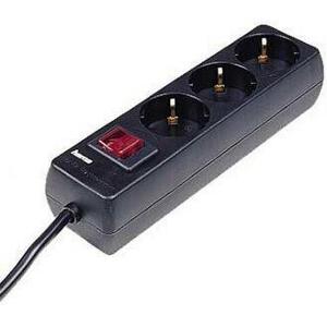 HAMA 30392 3WAY SOCKET STRIP WITH SWITCH BLACK