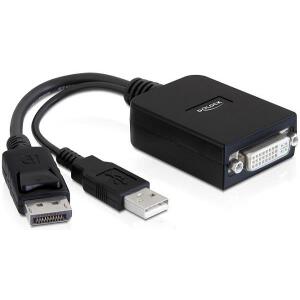 DELOCK ADAPTER DISPLAYPORT 20PIN + USB2.0 TO DVI 24+5