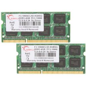 G.SKILL F3-10666CL9D-8GBSQ 8GB (2X4GB) SO-DIMM DDR3 PC3-10666 1333MHZ DUAL CHANNEL KIT