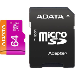 ADATA MICRO SDXC 64GB UHS-I WITH ADAPTER CLASS 10