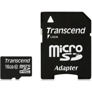 TRANSCEND TS16GUSDHC10 16GB MICRO SDHC CLASS 10 + ADAPTER