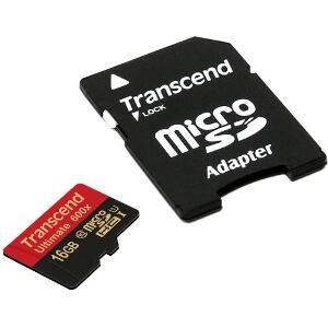 TRANSCEND TS16GUSDHC10U1 16GB MICRO SDHC CLASS 10 UHS-I 600X ULTIMATE WITH ADAPTER