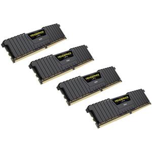 CORSAIR CMK32GX4M4A2666C16 VENGEANCE LPX BLACK 32GB (4X8GB) DDR4 2666MHZ QUAD CHANNEL KIT