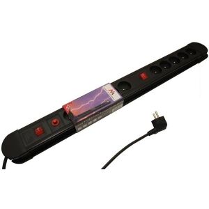 MACLEAN MCE10 10-SOCKET POWER STRIP WITH 2 SWITCHES 1.5M BLACK ΜΕ ΔΙΑΚΟΠΤΗ