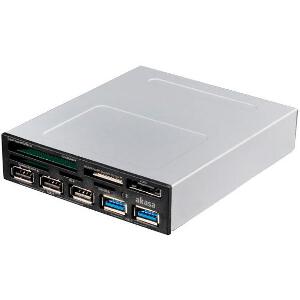 AKASA AK-ICR-17 5-PORT USB3.0 CARD READER WITH ESATA AND USB PANEL 3.5'' BLACK