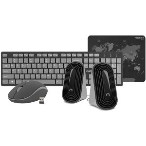 NATEC NKL-1179 TETRA WIRELESS SET 4IN1 BLACK/GREY