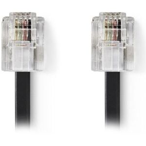NEDIS TCGP90200BK100 TELECOM CABLE RJ11 MALE - RJ11 MALE 10M BLACK