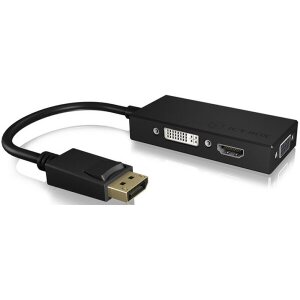 RAIDSONIC ICY BOX IB-AC1031 3-IN-1 DISPLAYPORT TO HDMI/DVI/VGA GRAPHICS ADAPTER