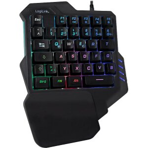 LOGILINK ID0181 ILLUMINATED ONE-HAND GAMING KEYBOARD BLACK