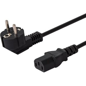 SAVIO CL-98 POWER CABLE SCHUKO (M) - IEC C13 ANGLED 1.8M BLACK