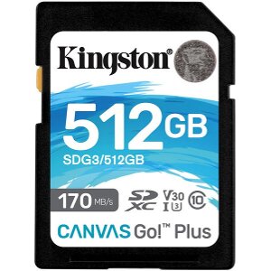KINGSTON SDG3/512GB CANVAS GO PLUS 512GB SDXC 170R CLASS 10 UHS-I U3 V32