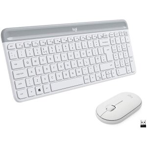 ΠΛΗΚΤΡΟΛΟΓΙΟ LOGITECH 920-009205 MK470 SLIM WIRELESS COMBO OFF WHITE