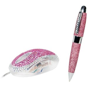 LOGILINK ID0124 RHINESTONE MOUSE AND GLITTERING STYLUS TOUCH PEN DESIGN SET