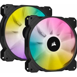 CORSAIR ICUE SP140 RGB ELITE 140MM PWM FAN  DUAL FAN KIT WITH LIGHTING NODE CORE