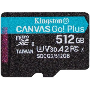 KINGSTON SDCG3/512GBSP CANVAS GO PLUS 512GB MICRO SDXC CLASS 10 UHS-I U3 V30 A2