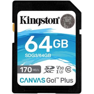 KINGSTON SDG3/64GB CANVAS GO PLUS 64GB SDXC 170R CLASS 10 UHS-I U3 V30