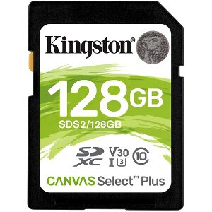KINGSTON SDS2/128GB 128GB SDXC CANVAS SELECT PLUS 100R C10 UHS-I U3 V30