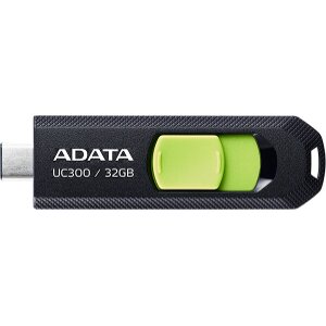 ADATA ACHO-UC300-32G-RBK/GN UC300 32GB USB 3.2 TYPE-C FLASH DRIVE BLACK GREEN