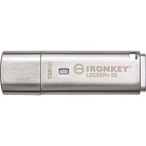 KINGSTON IKLP50/128GB IRONKEY LOCKER+ 50 128GB USB 3.2 ENCRYPTED FLASH DRIVE