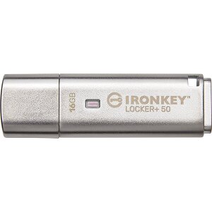 KINGSTON IKLP50/16GB IRONKEY LOCKER+ 50 16GB USB 3.2 ENCRYPTED FLASH DRIVE