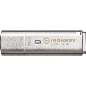KINGSTON IKLP50/32GB IRONKEY LOCKER+ 50 32GB USB 3.2 ENCRYPTED FLASH DRIVE