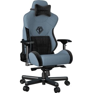 ANDA SEAT GAMING CHAIR T-PRO II LIGHT BLUE/ BLACK FABRIC WITH ALCANTARA STRIPES