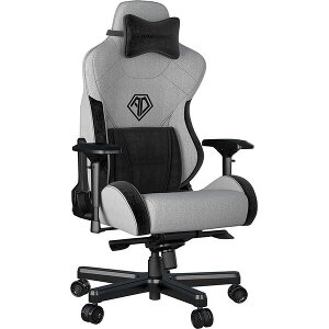 ANDA SEAT GAMING CHAIR T-PRO II LIGHT GREY/ BLACK FABRIC WITH ALCANTARA STRIPES