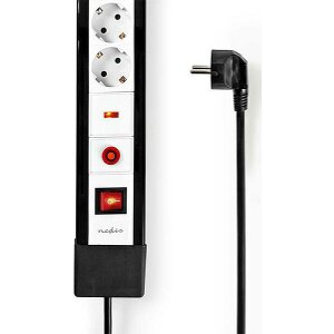 NEDIS EXS103SPF1PRO EXTENSION SOCKET WITH SURGE PROTECTION 10-WAY 3.00M 3500W 16A BLACK/WHITE