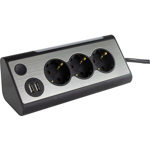 REV LIGHT SOCKET 3-FOLD MULTIPLE SOCKET OUTLET +2X USB 2400050010